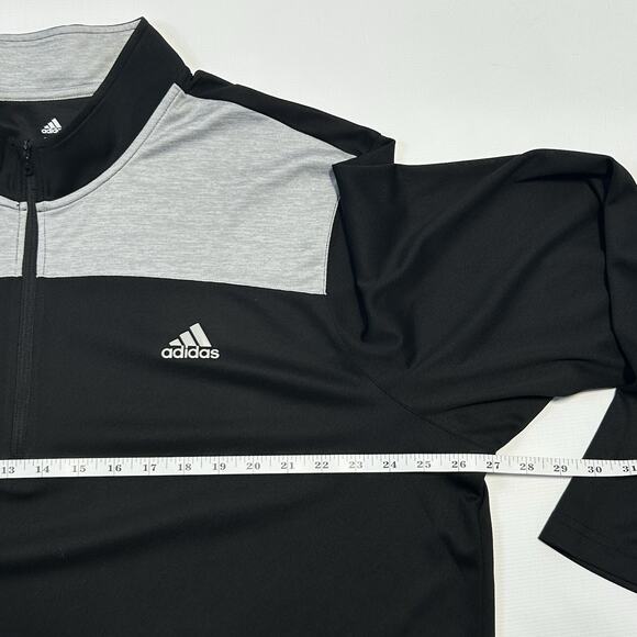 Adidas Golf Men's 2XL Lightweight UPF 1/4 Zip Long Sleeve Pullover Black Gray - Picture 11 of 12